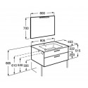 PACK Roca Victoria Basic 800 Abedul | Mueble de Baño Suspendido