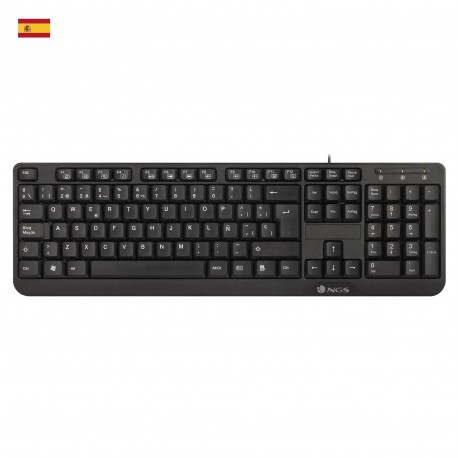 NGS FUNKYV3 TECLADO NEGRO CON 12 TECLAS MULTIMEDIA DE CABLE